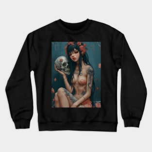 Geisha and skull 93011 Crewneck Sweatshirt